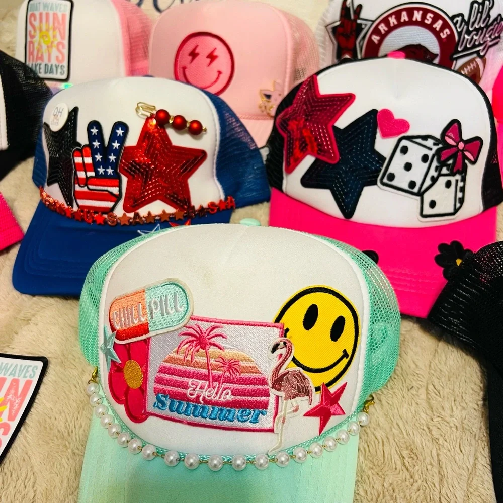 Custom designed hats you pick theme/colors christmas Halloween sports Disney